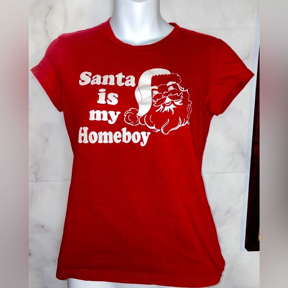 Vintage Aeropostale red Santa is my Homeboy t-shirt size large